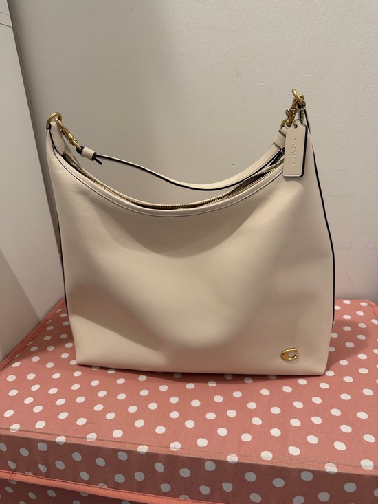 Coach Handbags - Coach Cream Pebble Leather LARGE JULIETTE with Gold Hardware